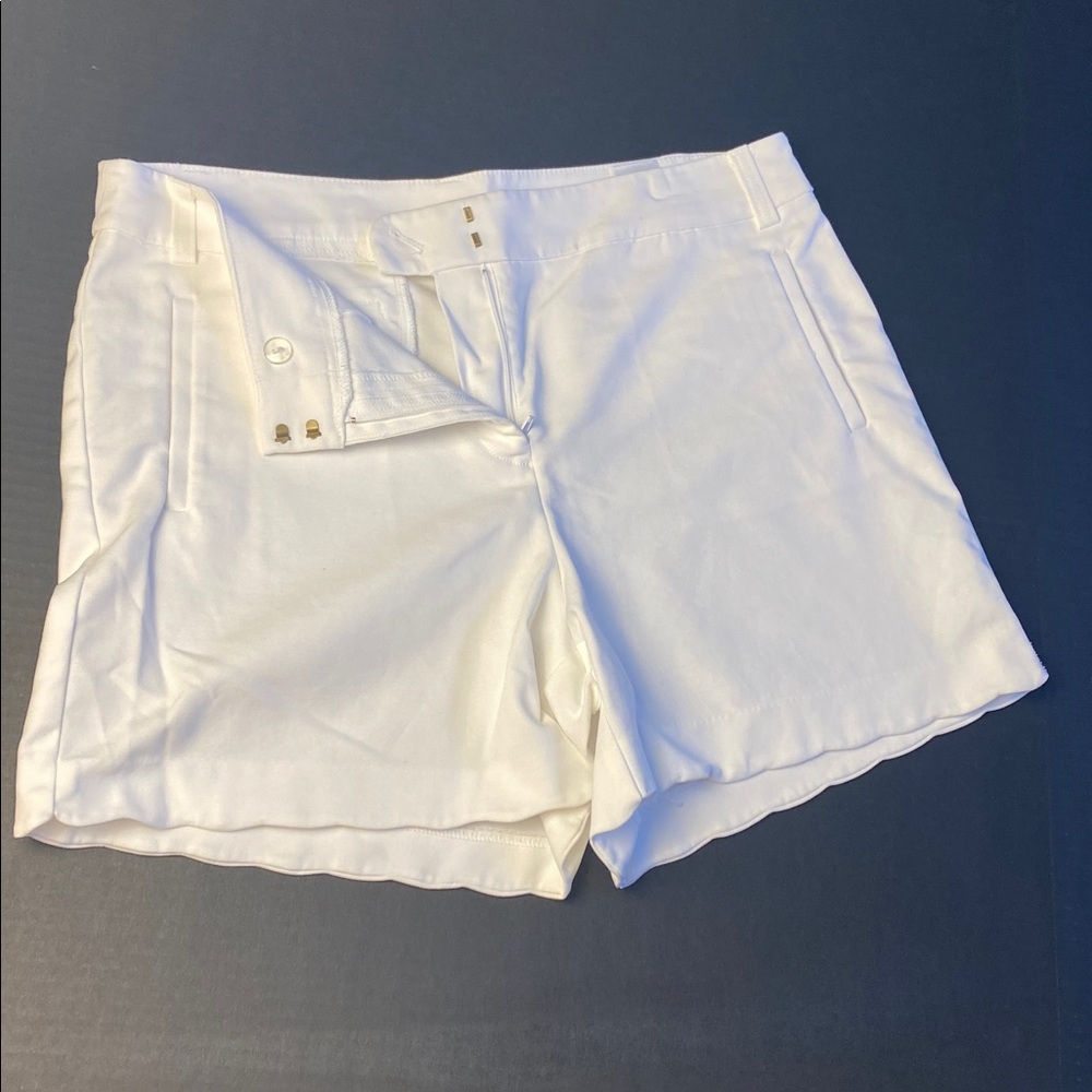 Anne Klein White Dressy Cotton Blend Shorts Ladies Size 10